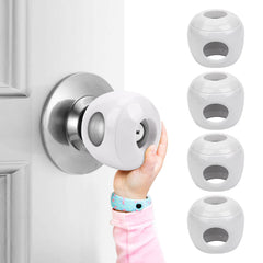 GCRQ baby safety door knob covers front view, four-pack protection for safer playtime.