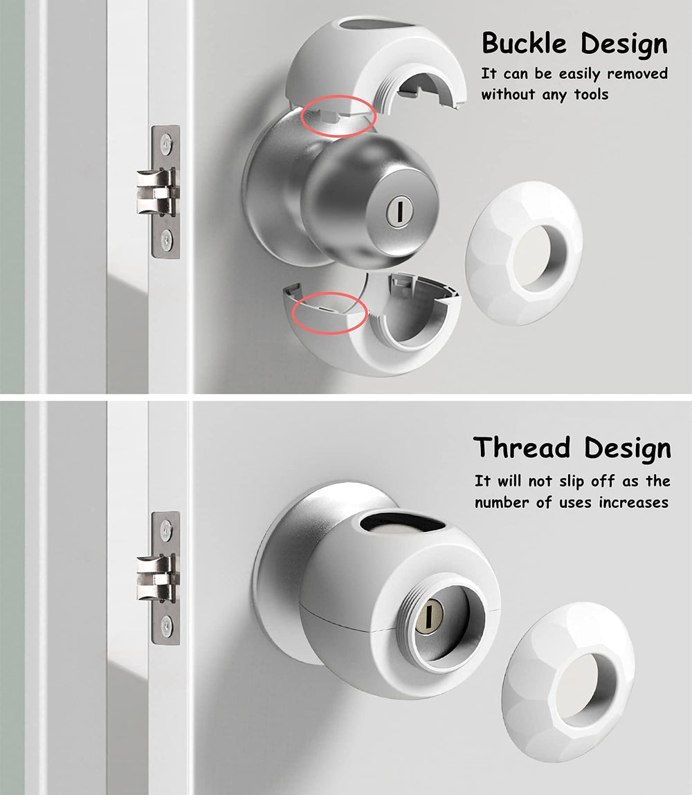 GCRQ door knob covers clear discreet design blends with home decor.