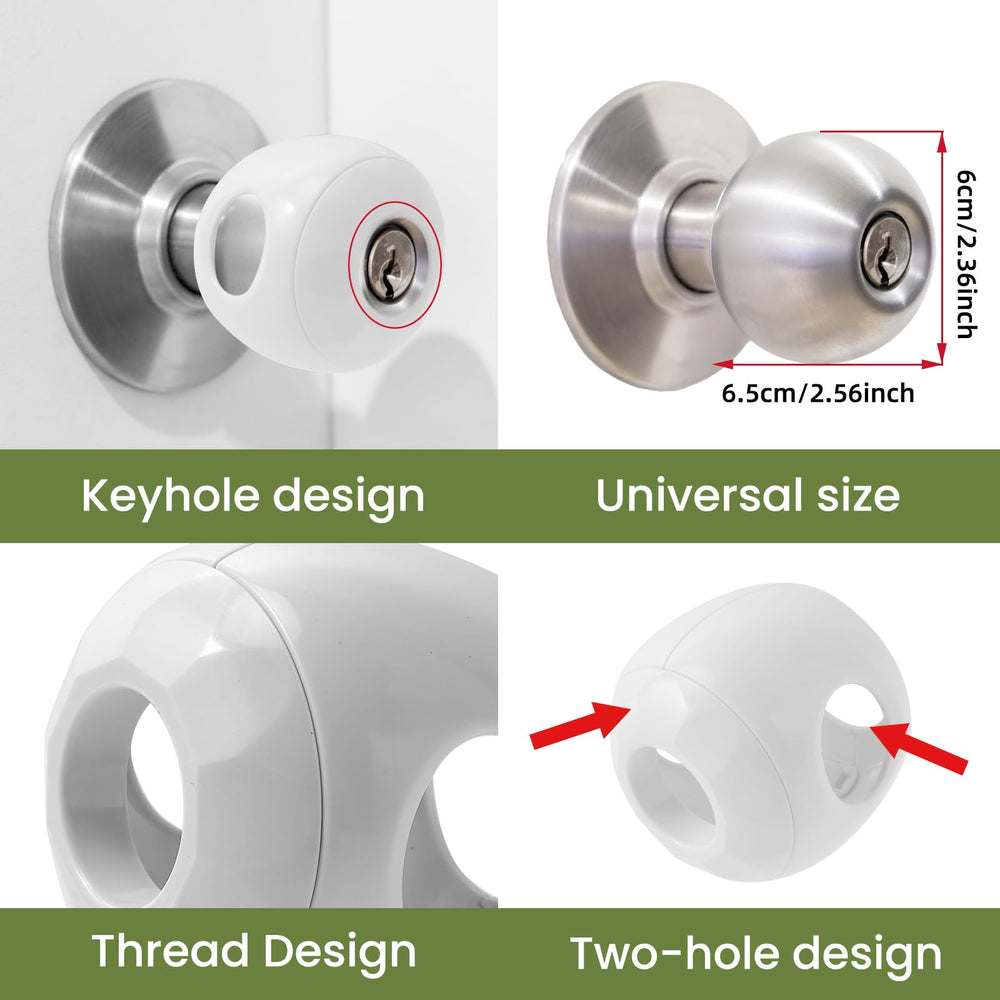 GCRQ door knob covers on a door knob showing easy, tool-free mounting.