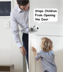 GCRQ door knob covers one-hand operation illustration.