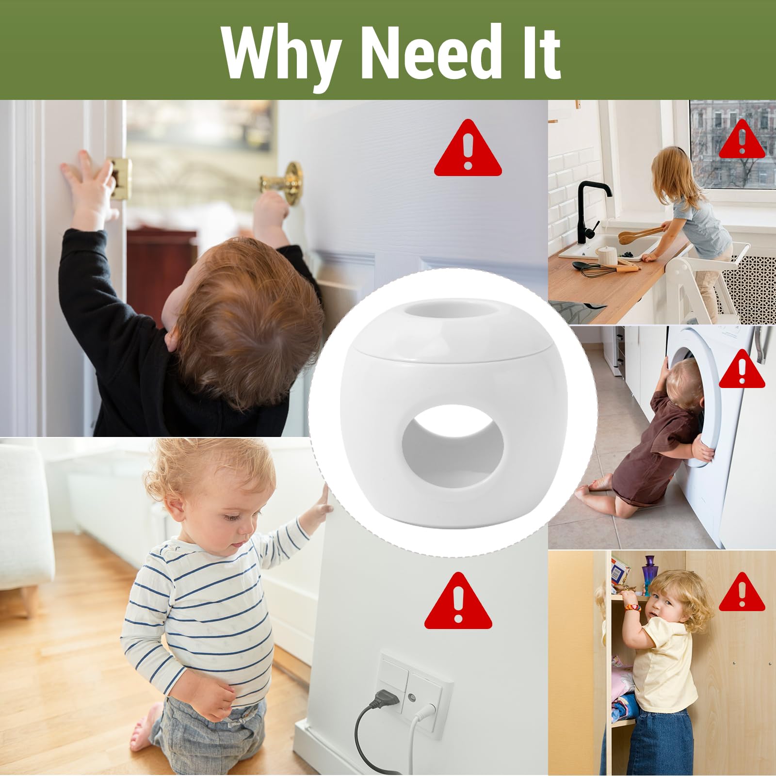 GCRQ door knob covers with upgraded snaps for tool-free installation.