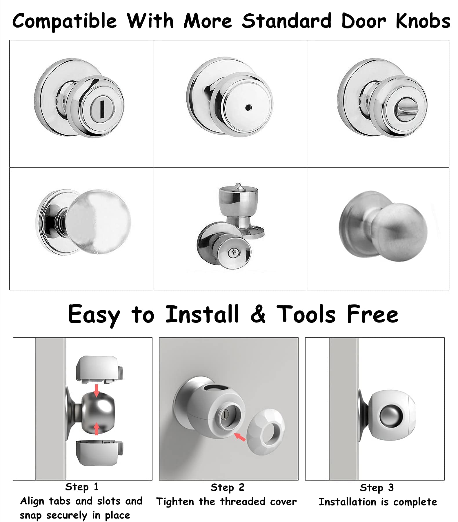 GCRQ door knob covers safe for kitchens, bathrooms, and garages.