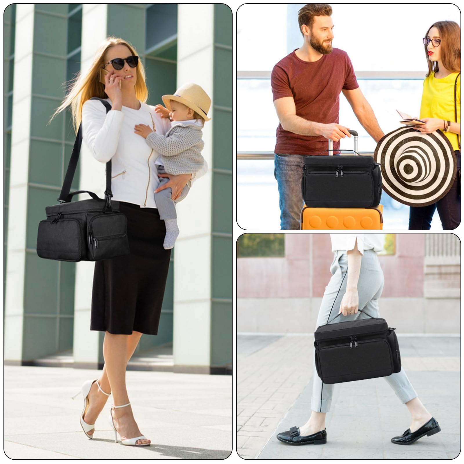 GDNasist bag top handle and detachable strap for versatile carrying.