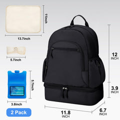 GDNasist breast pump backpack back view with ergonomic straps to ease shoulder strain.