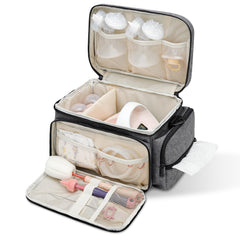 GDNasist bag removable divider adapts space for pump and bottles during travel