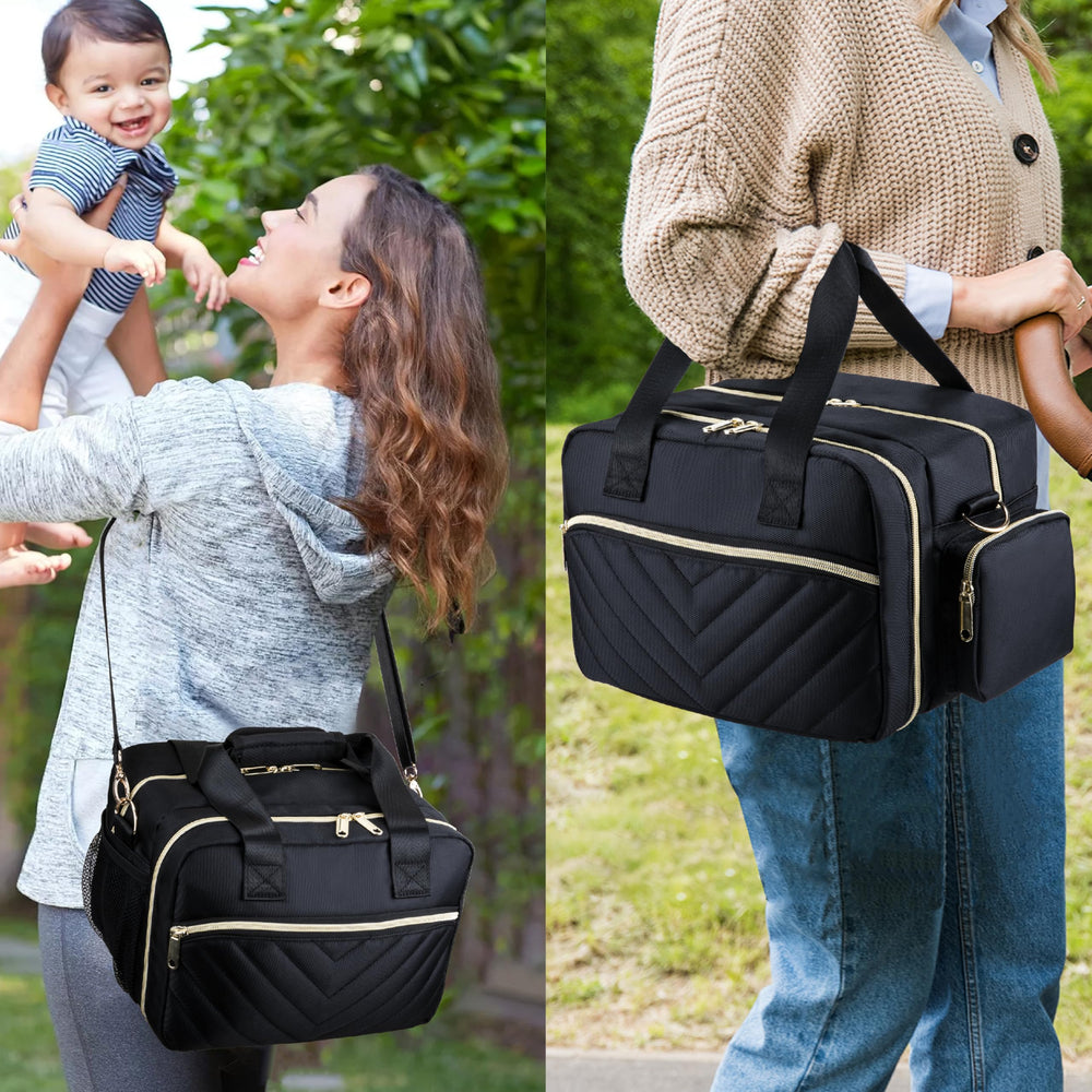 GDNasist breastmilk cooler bag in-use outdoors demonstrates airport and park portability.