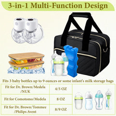GDNasist breastmilk cooler bag insulated compartment preserves temperature during outings.