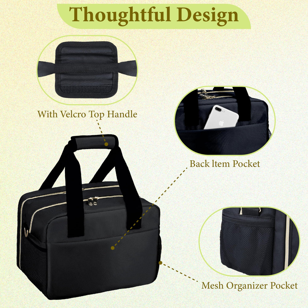 GDNasist breastmilk cooler bag open view shows wipe-clean aluminum bottle liner.