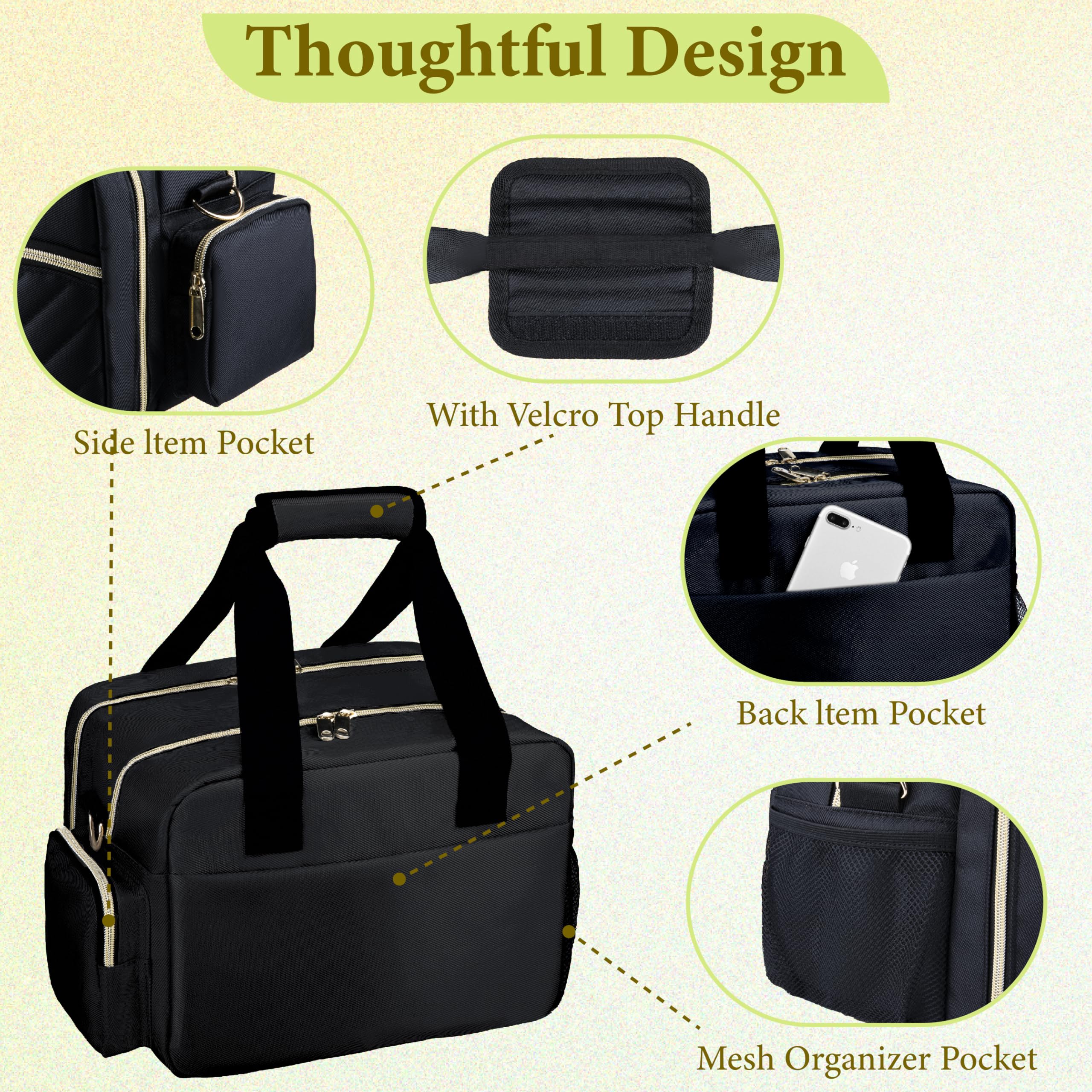 GDNasist breastmilk cooler bag shoulder-strap view highlights hands-free carry.