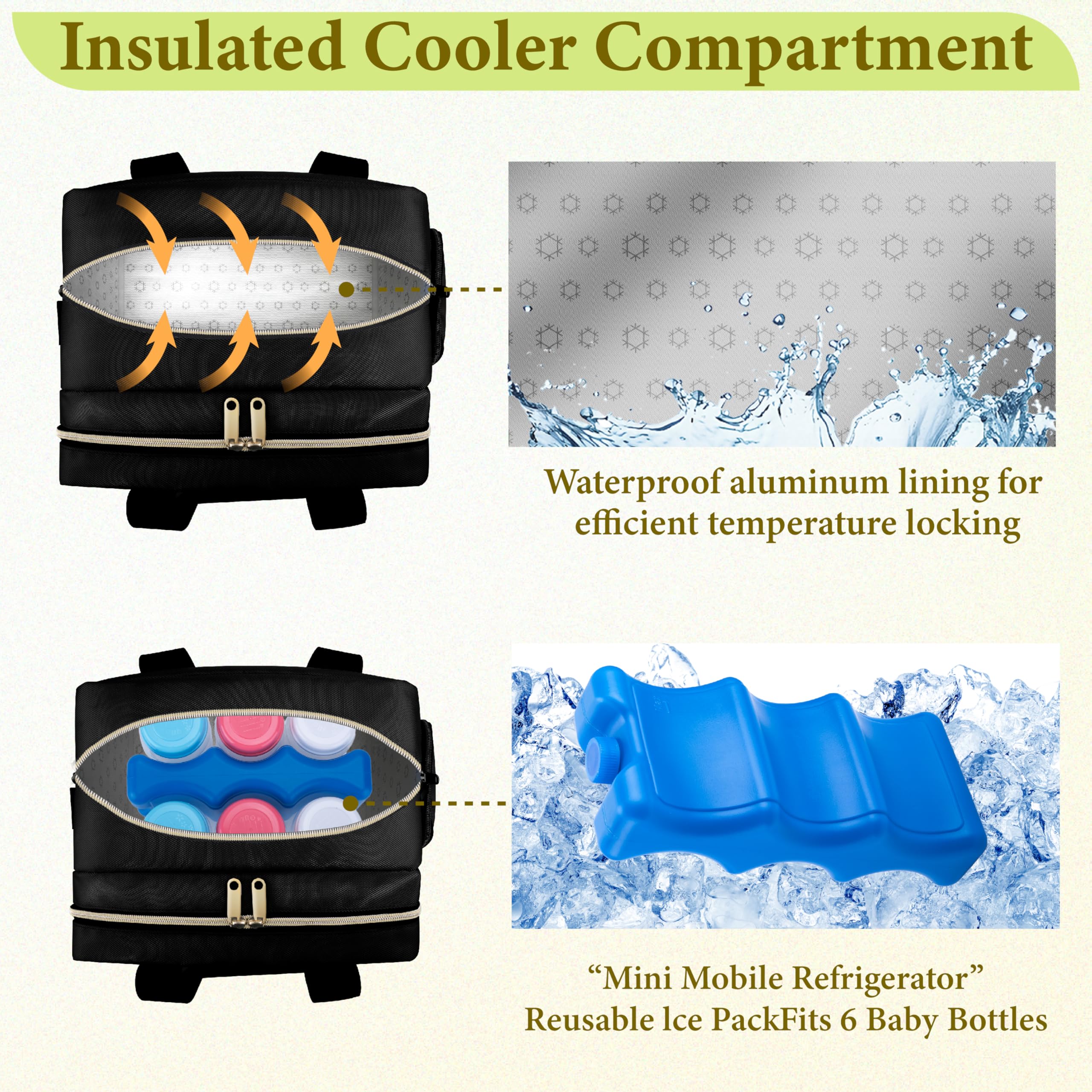 GDNasist breastmilk cooler bag side-pocket view highlights organization and extra storage.