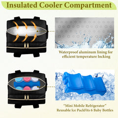 GDNasist breastmilk cooler bag side-pocket view highlights organization and extra storage.