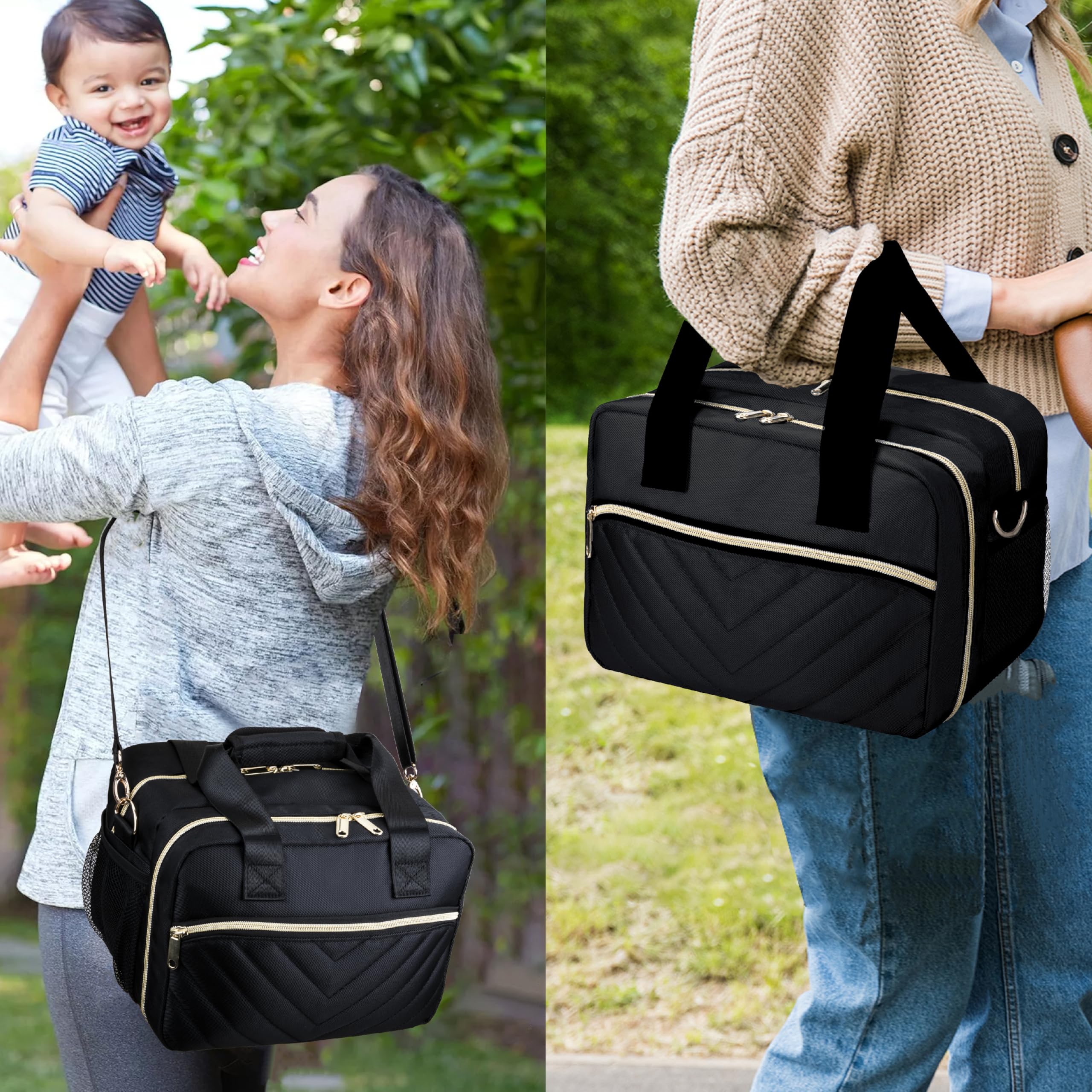 GDNasist breastmilk cooler bag durable polyester exterior is scratch-resistant and easy to clean.