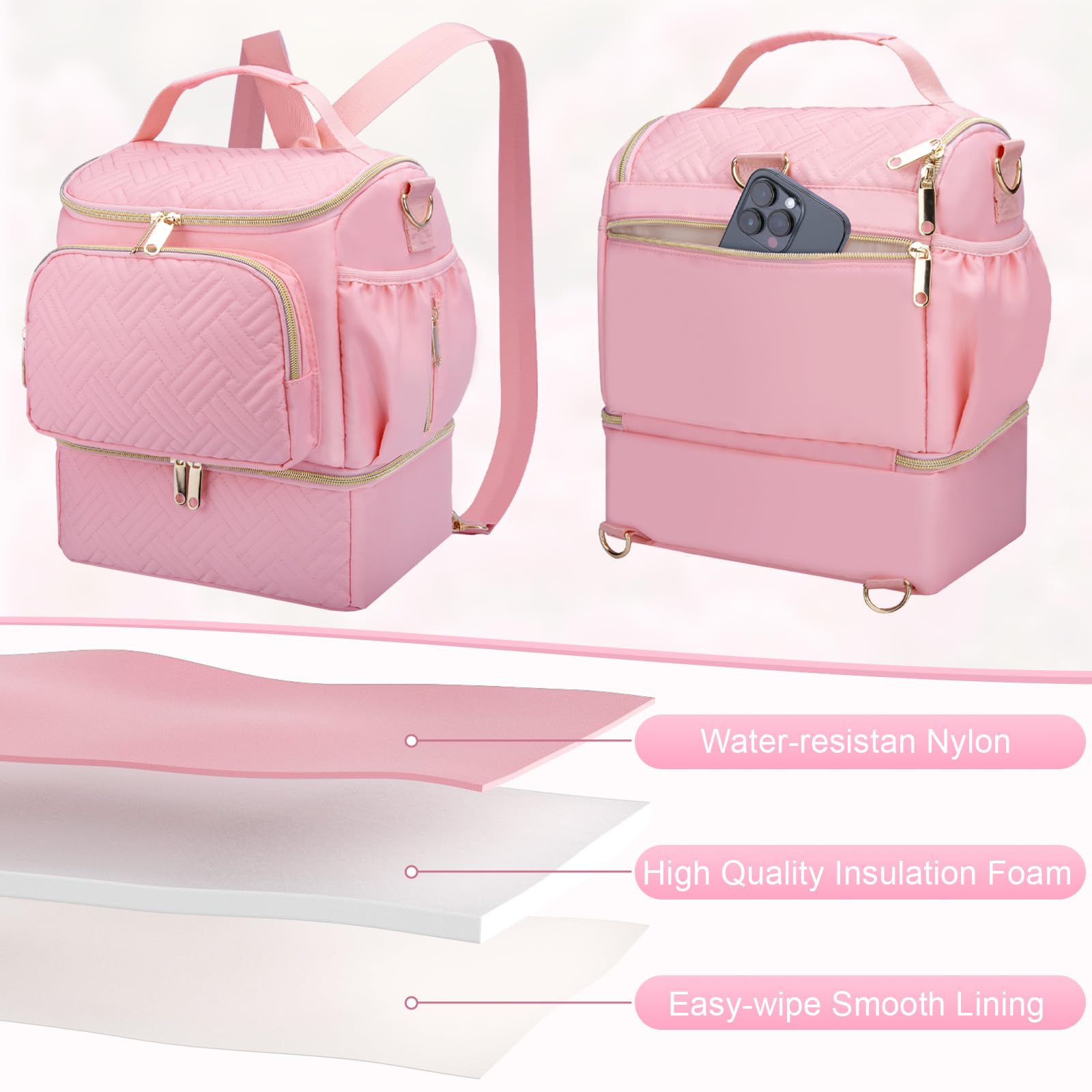 GDNasist adjustable strap and handles offering versatile carry options.