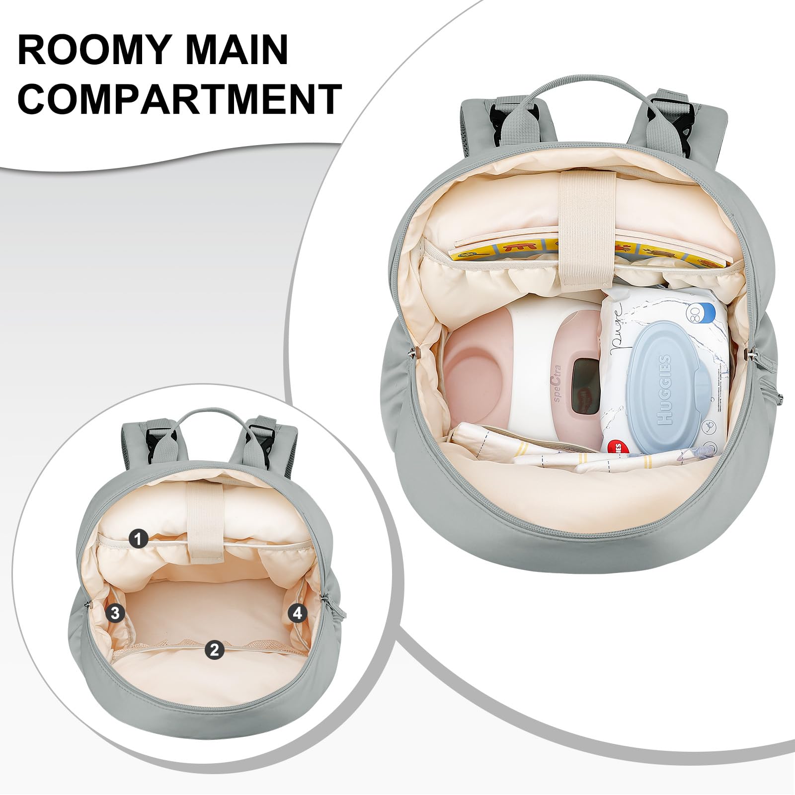 GDNasist removable cooler compartment with blue coolers enables cold storage on outings