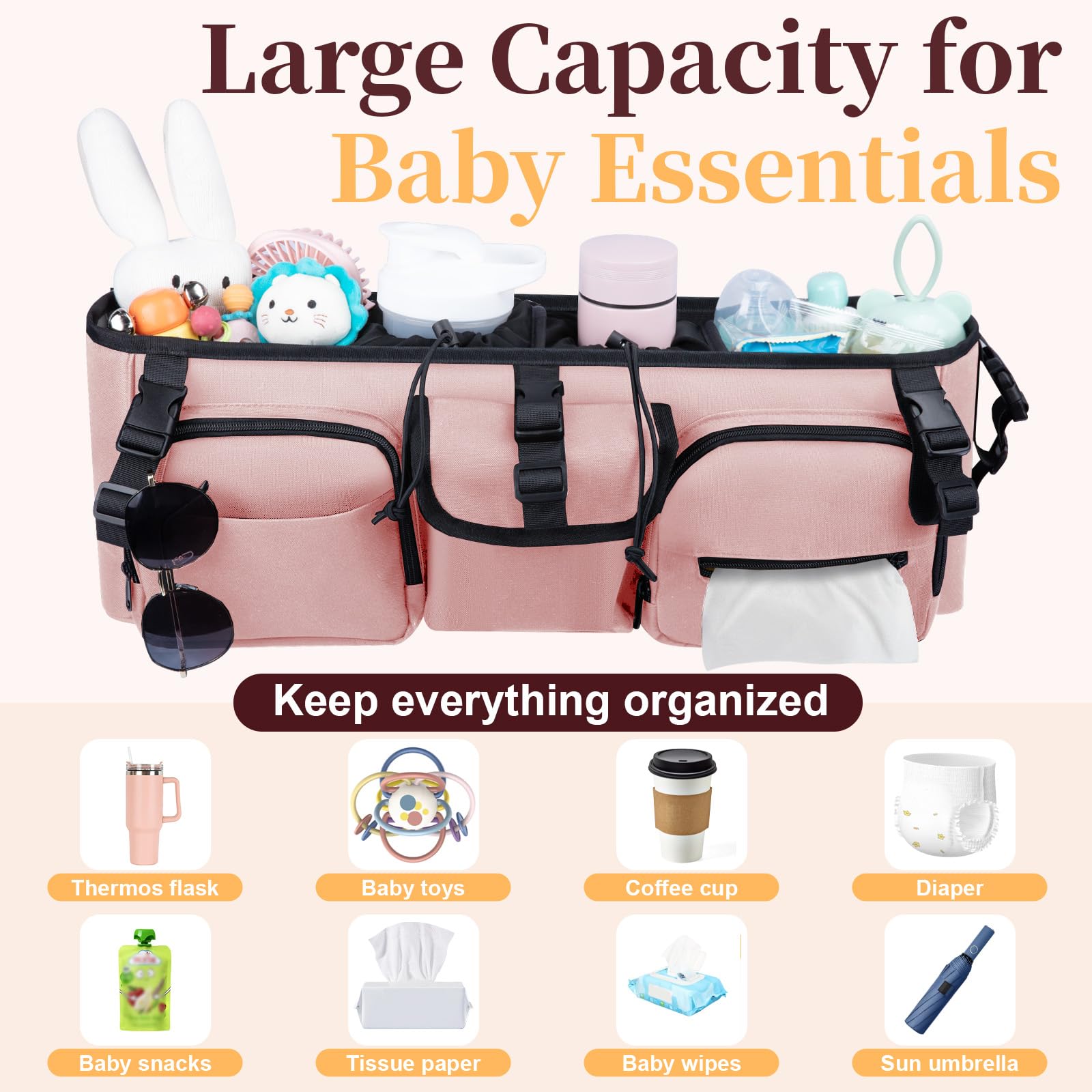 GDNasist portable organizer with removable bag ready for travel and storage.