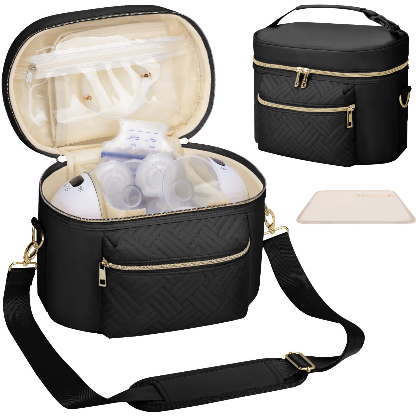 GDNasist wearable breast pump bag exterior shows durable travel-ready design for busy moms.