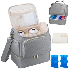 GDNasist wearable breast pump bag outer view, travel-friendly design for quick on-the-go use.