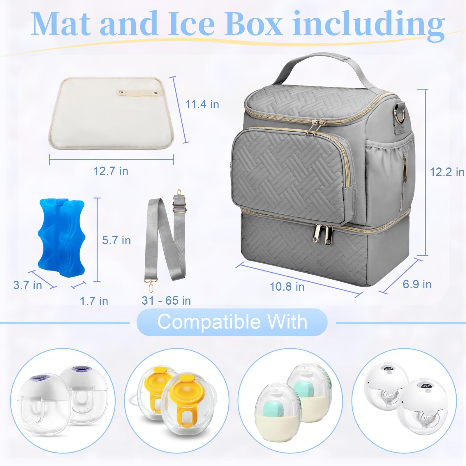 GDNasist grey travel bag ideal for airport or park use on busy days.