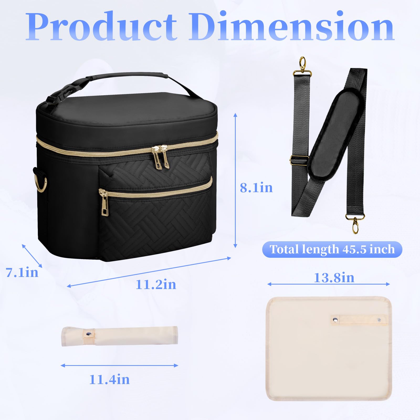 GDNasist bag interior padding protects pumps from bumps during travel.