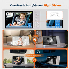 GdoyrL 360° rotating camera captures the entire backseat from multiple angles.