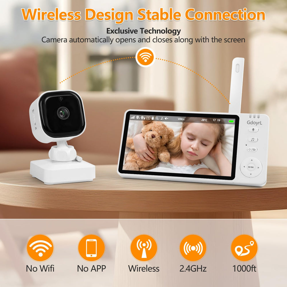Gdoyrl 5-inch 1080P IPS screen provides crisp, glare-free monitoring.