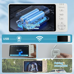 GdoyrL baby car camera 5-inch display delivers crisp 1080P IPS viewing.