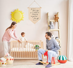 GEANHIL You Are A Child Of God banner wall hanging with wooden stick for easy display.