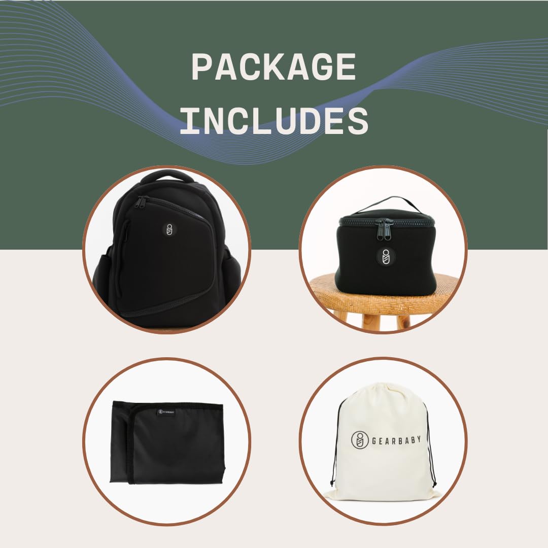 Gearbaby backpack inside compartments keep pump parts and bottles neatly organized.