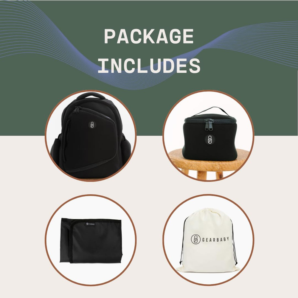Gearbaby backpack inside compartments keep pump parts and bottles neatly organized.