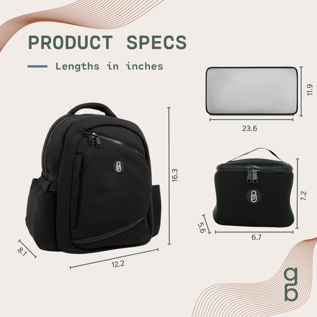 Gearbaby insulated bottle pockets maintain milk temperature for on-the-go feeds.