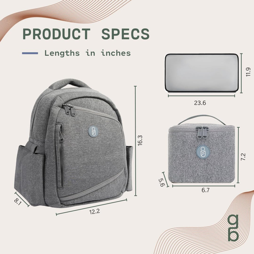 Gearbaby neoprene backpack provides durable, water-resistant wear for busy moms.