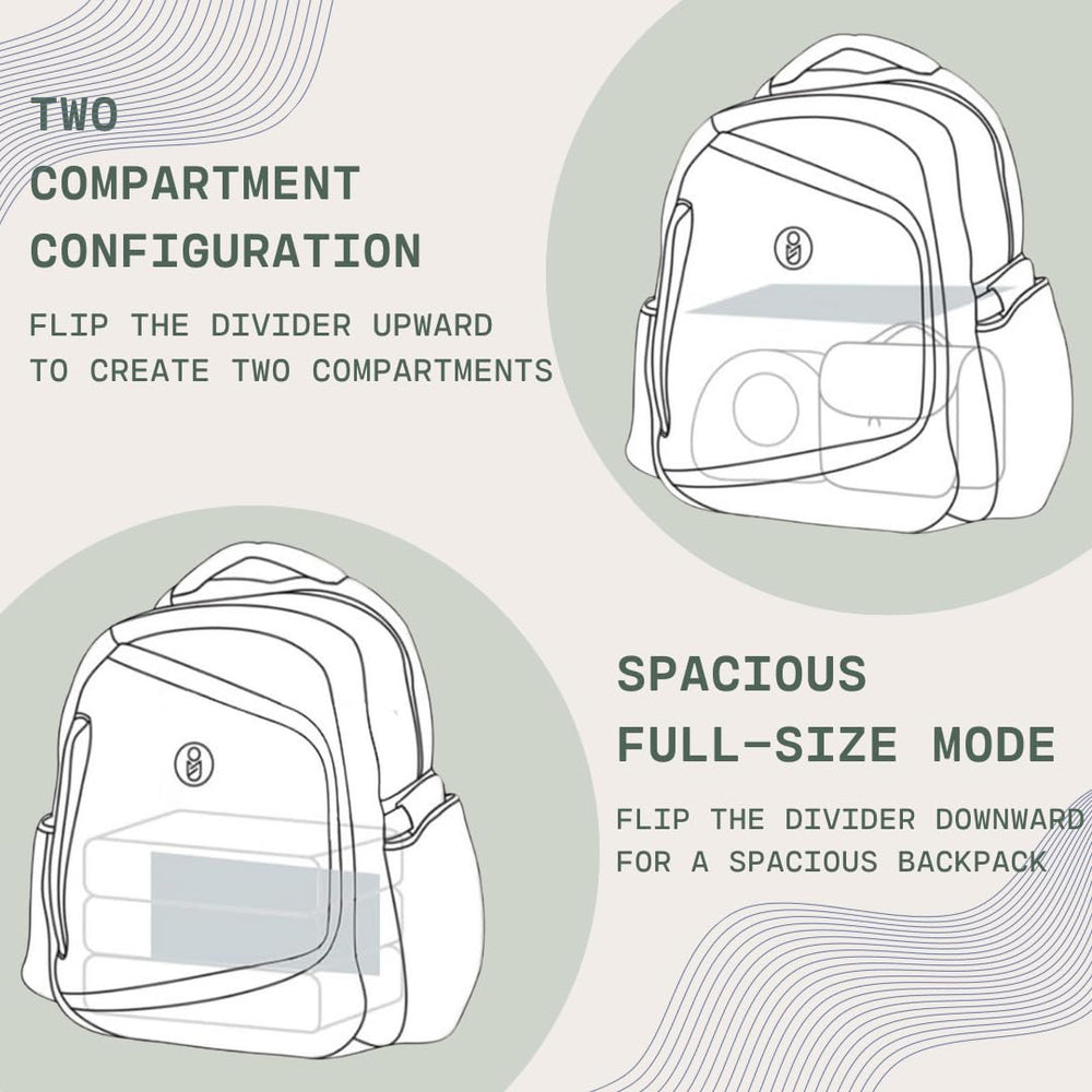 Gearbaby spectra-compatible backpack offers secure compartments for pump parts and bottles.