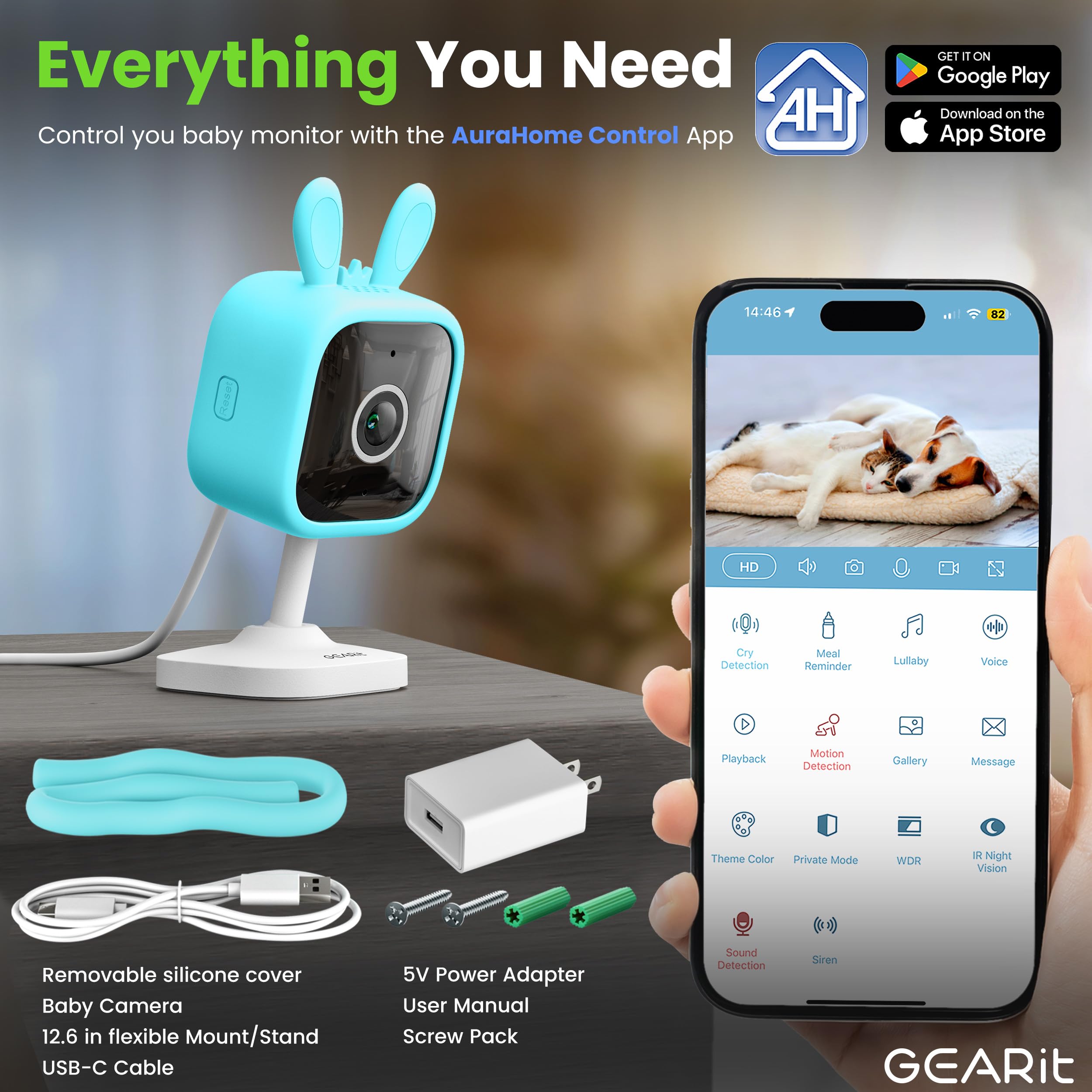 GEARit baby monitor lullabies and reminders support bedtime routines