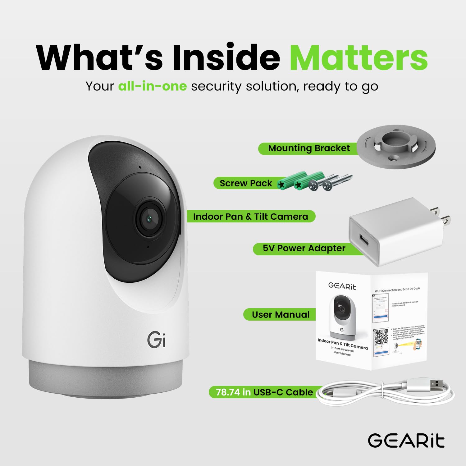 GEARit Smart Camera in-app control makes monitoring simple from anywhere