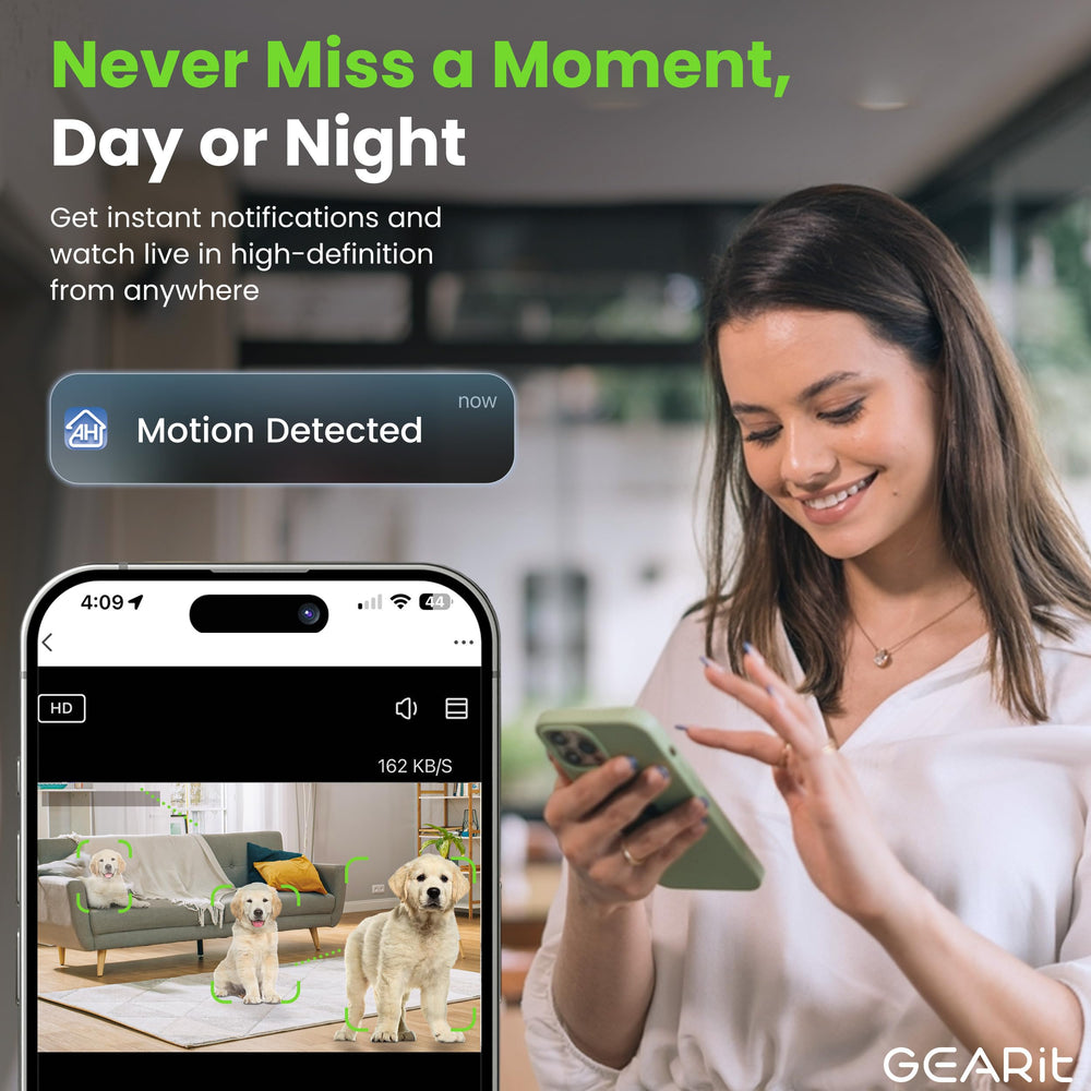 GEARit Smart Camera security notification keeps you informed of activity