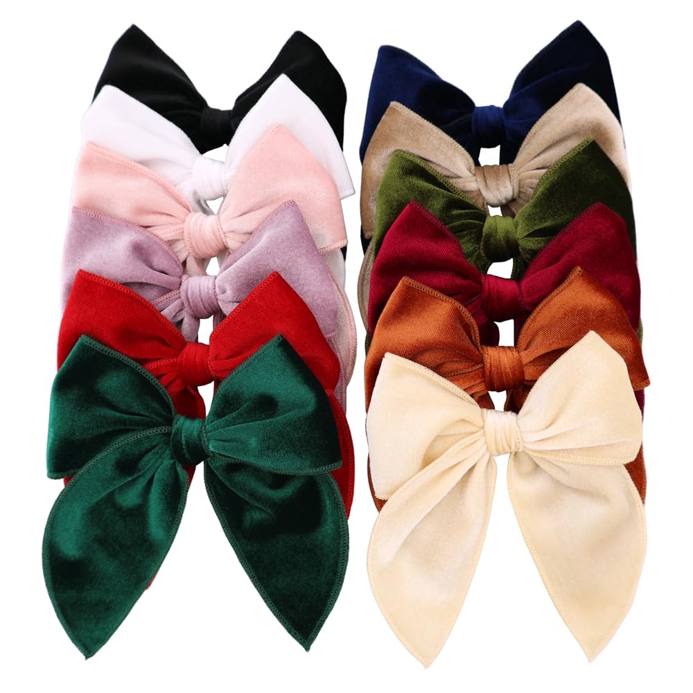 Gebelle large fable bow clip in velvet red for festive party styling