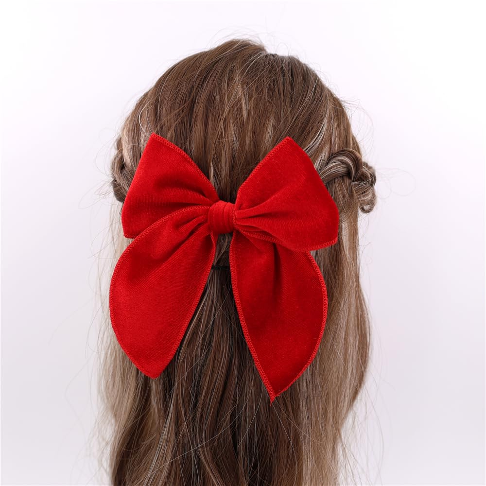 Gebelle large fable bow clip in blush cotton-linen for cute birthday looks