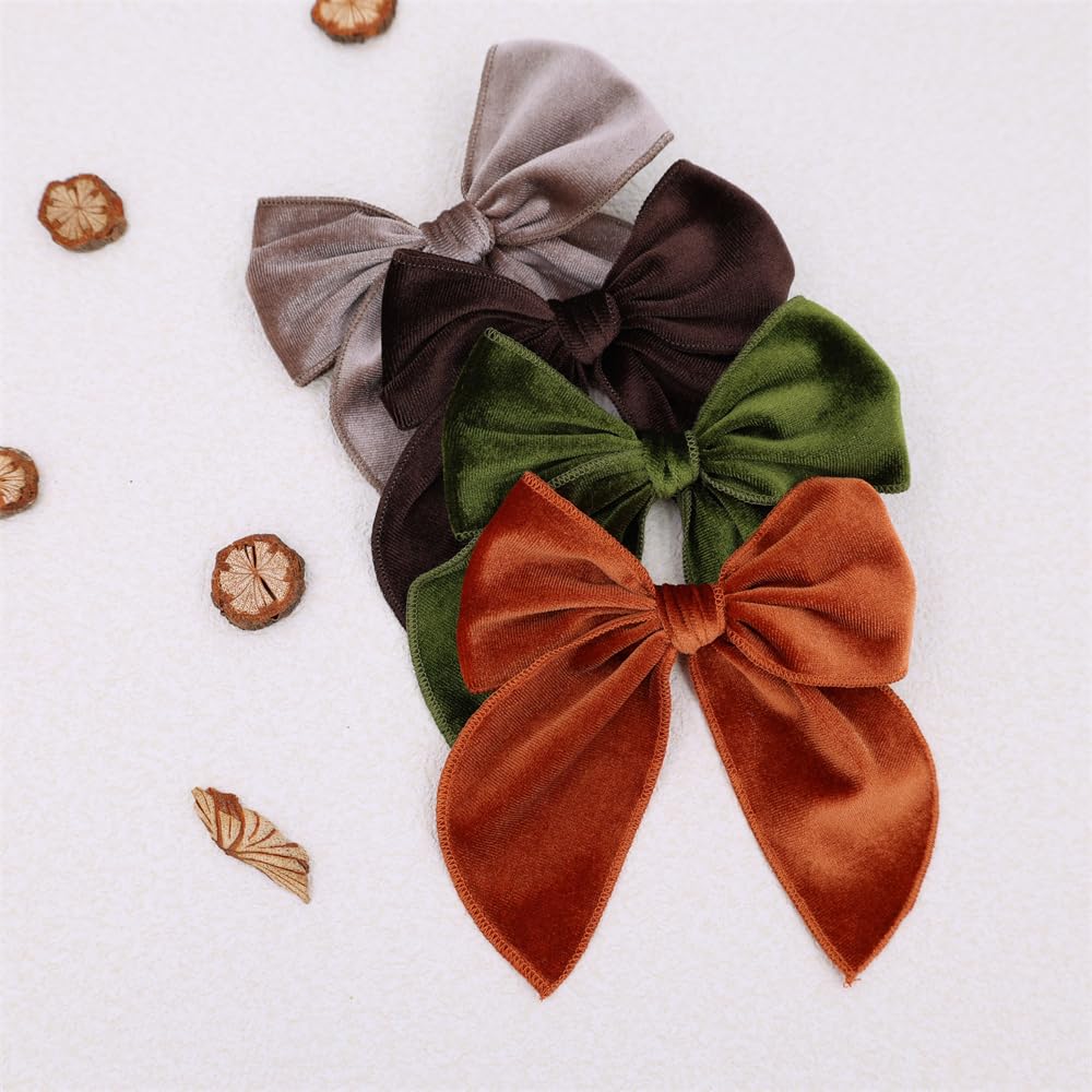 Gebelle pack4 velvet fable bow clips suitable for women and girls daily outfits