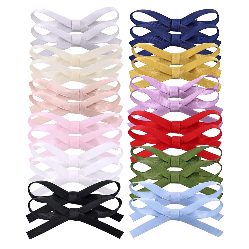 Gebelle small satin bow clip closeup with gentle hold for all hair types.