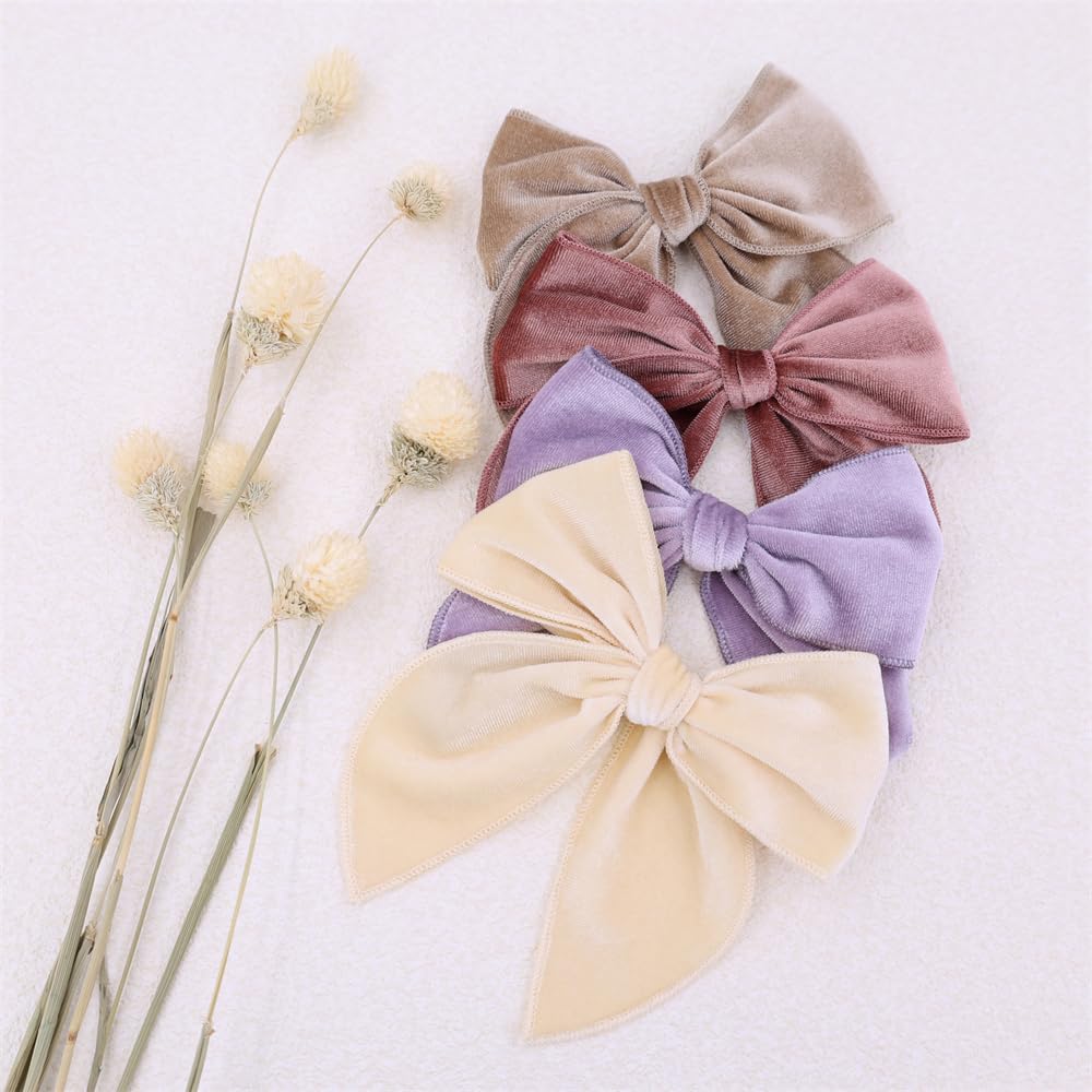 Gebelle velvet fable bow clip mauve 5in adds chic color for any hairstyle