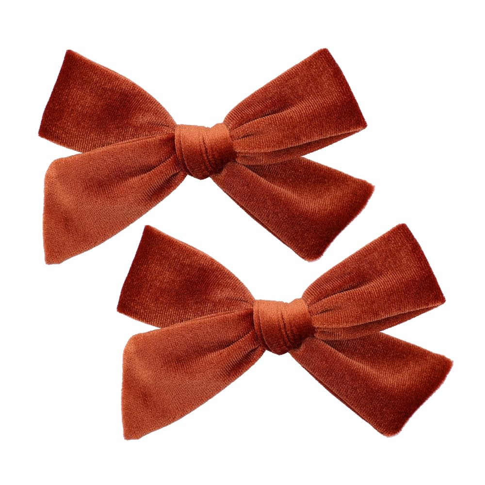 Gebelle vintage velvet bow clip rust closeup for rich texture and festive styling