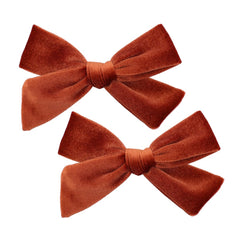 Gebelle vintage velvet bow clip rust closeup for rich texture and festive styling