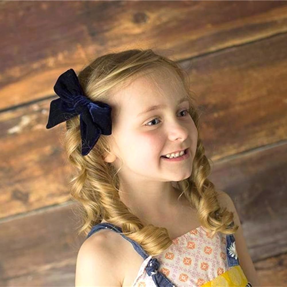 Gebelle Velvet Bow Hair Clip styled for kids' party-ready looks.