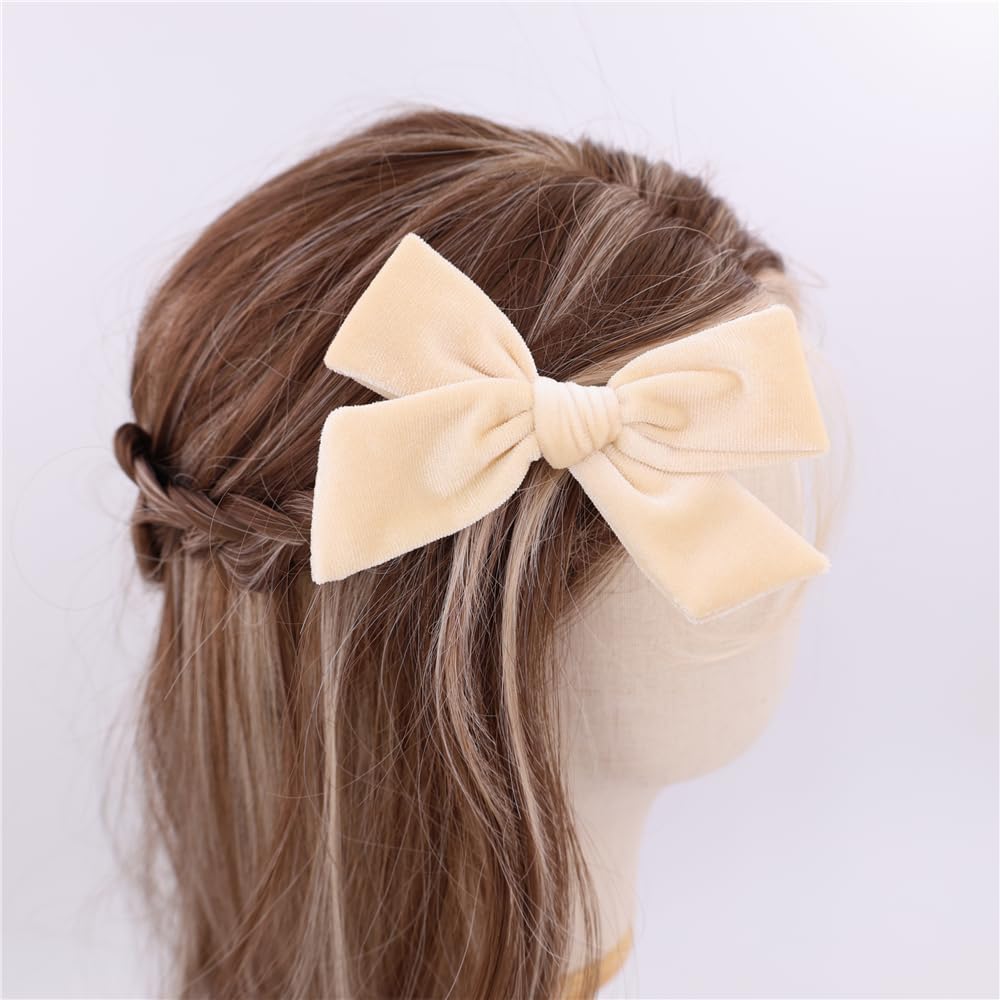 Gebelle Velvet Bow Hair Clip features removable clips to adjust direction.