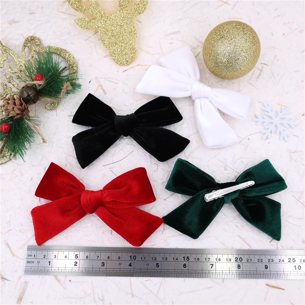 Gebelle velvet bow on hair-part showing directional adjustment