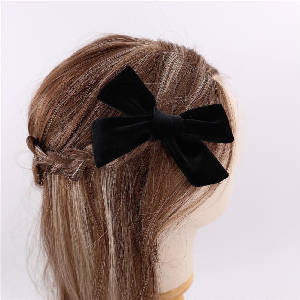 Gebelle vintage velvet bow size-5in image shows oversized silhouette for statement looks.