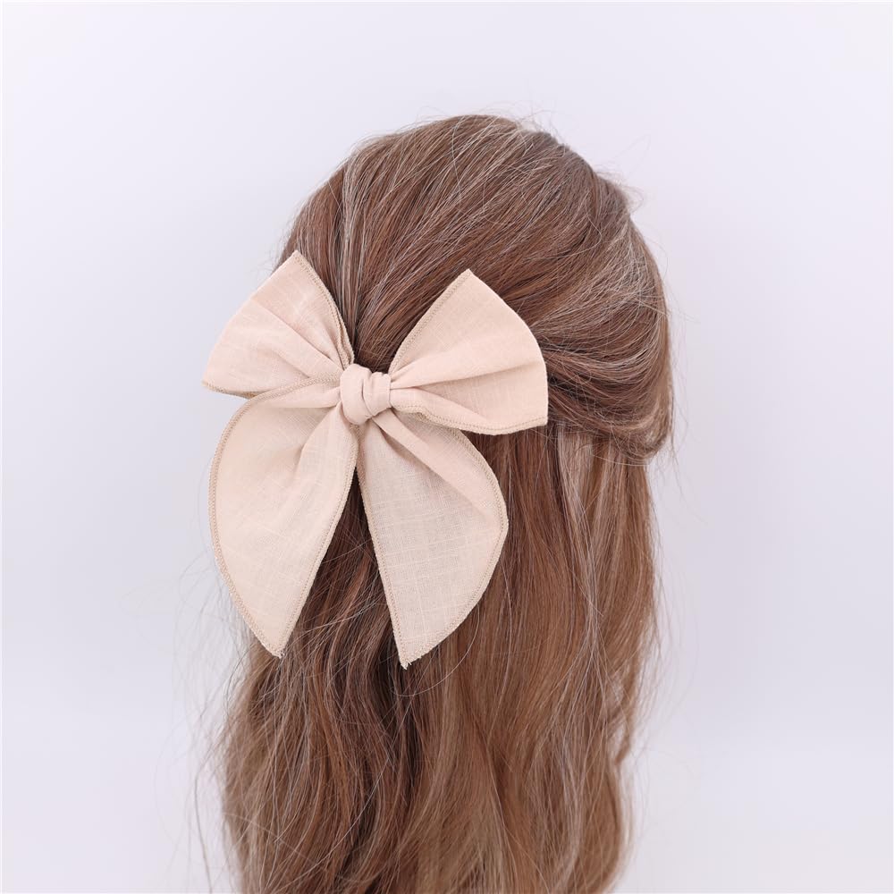 Gebelle cotton linen bow style clip with soft, skin-friendly texture