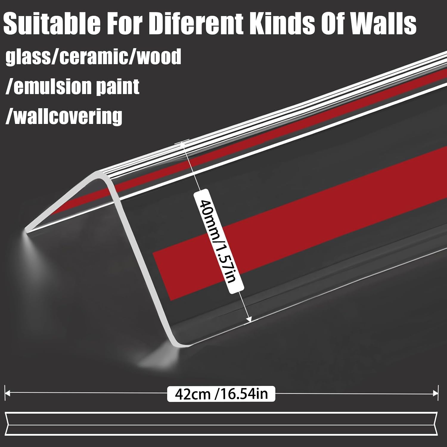 Gebena 2mm thick corner protector closeup highlights sturdy, durable wall protection.