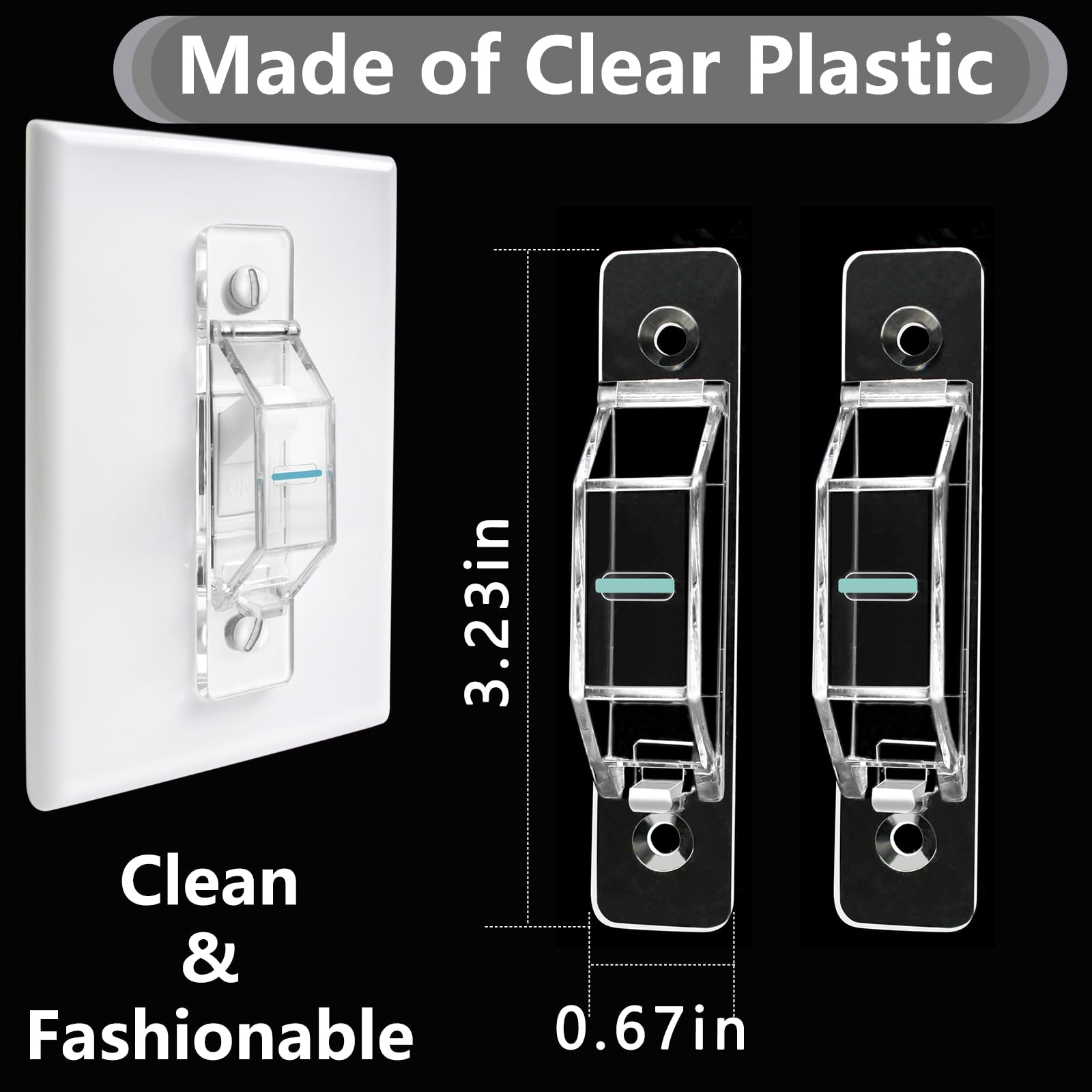 Gebena clear switch cover with transparent design blends with décor while protecting switches.