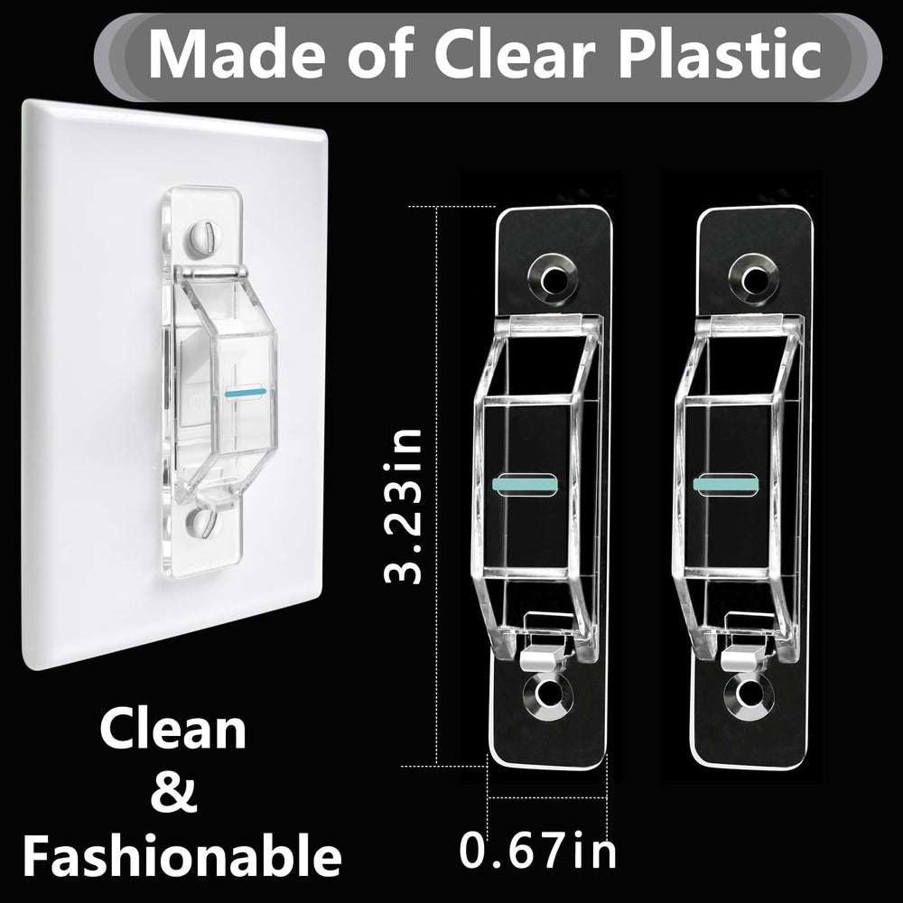 Gebena clear switch cover with transparent design blends with décor while protecting switches.